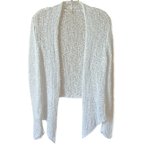 Eileen Fisher Sweaters - Eileen Fisher Cotton Open Front Loose Knit Cardigan